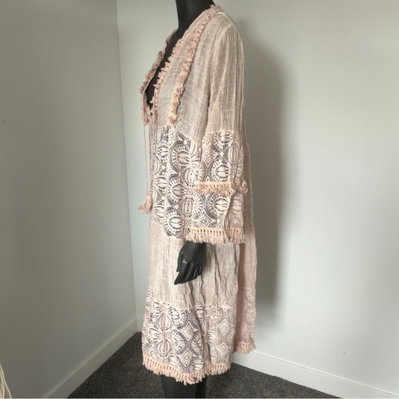 โ๏ธ Boho Italian Embroidered Fringe Cotton Dress โ One Size (Fits M/L) - Picture 3 of 5